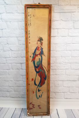 Alte chinesische Holzrahmen - Malerei - Chinesische Göttin 1