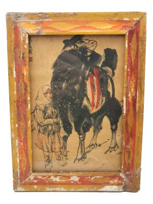 Alte chinesische Holzrahmen - Malerei - Das Kamel