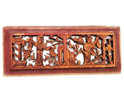 Alte Holztafel - Qing-Dynastie - Die Hofdamen