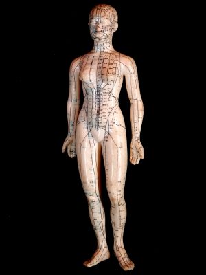 Antike chinesische Akupunktur-Statue - Plastik - Frau 1