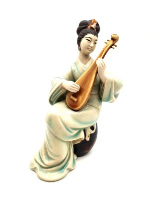 Biskuitporzellan - Chinesisch Kulturrevolution - Der Musiker - Laute