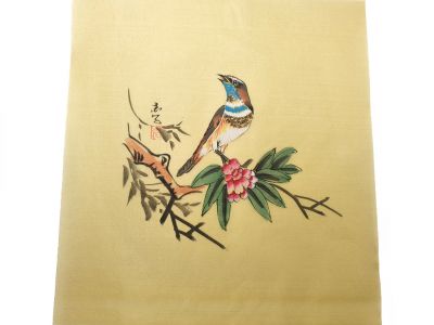 Chinesische Malerei auf Seide zum Rahmen - Der Vogel auf der Blume