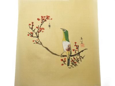 Chinesische Malerei auf Seide zum Rahmen - Specht am Baum
