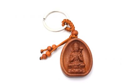 Feng Shui Schlüsselanhänger aus Holz - Buddha-Lotussitz