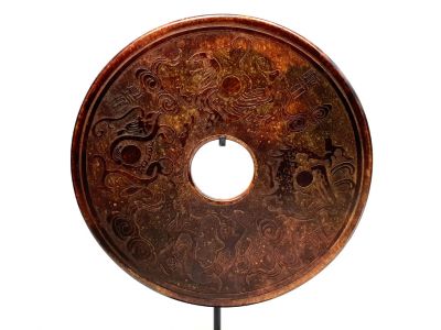 Große Bi-Scheibe aus Jade 30cm Chinesische Mythologie