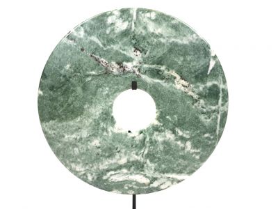 Große Bi-Scheibe aus Jade 30cm Grün