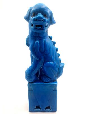 Großer Wächterlöwe aus Porzellan – Himmelblau (einzeln erhältlich)