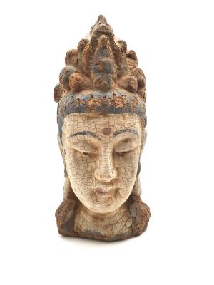 Holz Statuetten aus China - Göttin Guanyin Kopf 27cm