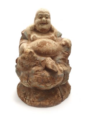 Holz Statuetten aus China Lachender Buddha