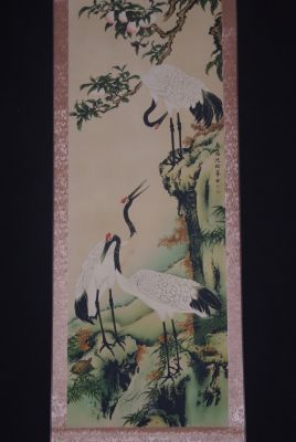 Chinesische Gemälde Kakemono Crane
