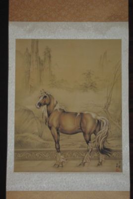 Chinesische Malereien auf Seide Pferd