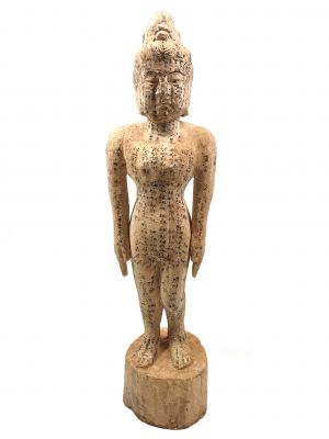 Große-Statue Akupunktur Weiblich Chinesische Medizin - Holz