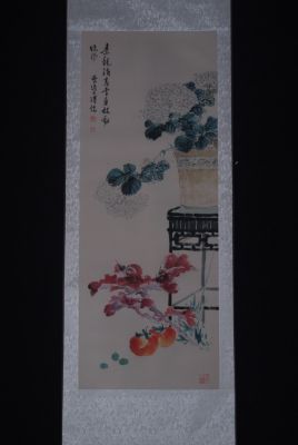 Chinesische Malerei Aquarell auf Seide Hortensie