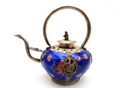 Chinesische Teekanne aus Porzellan Blau
