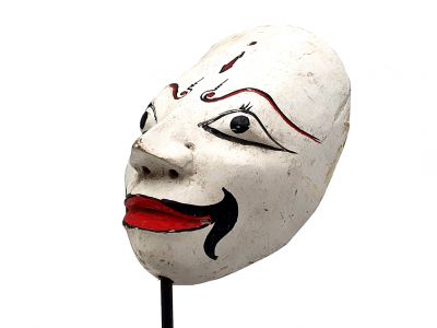 Indonesische Maske - Alte Java-Maske (40 Jahre alt) - Weiß
