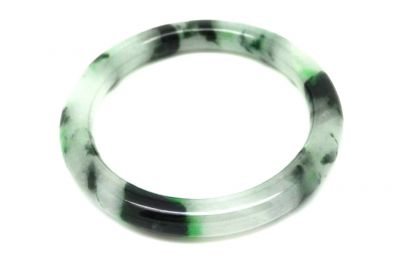 Jade-Armband Klasse A Dunkelgrün Transparent 5 7cm