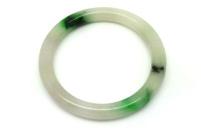 Jade-Armband Klasse AWeiß und grün 5 7cm