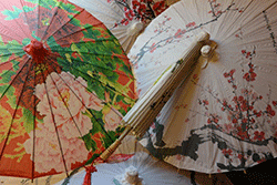Asiatische Sonnenschirme - Holz - Reispapier