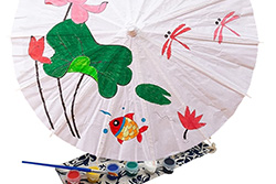 Der Sonnenschirm zum Bemalen - DIY - Kalligrafie und chinesische Malerei auf Papier