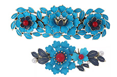 Haarspangen aus Cloisonné-Emaille