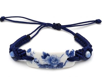 Keramik Schmuck Weiß und Blau Kollektion - Armband - Blumen
