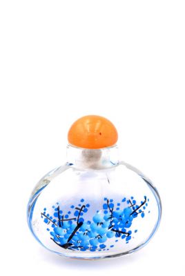 Kleine Glas Schnupftabakflasche - Künstler - Der blaue Kirschbaum