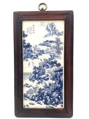 Kleines Chinesische Holzplatte und Porzellan - Der chinesische Garten