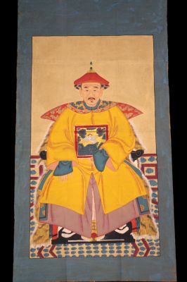 Sehr Grosse Chinesische Ahnenbilder - Majestätisch - Kaiser - Gelb