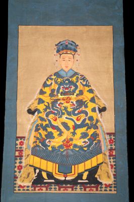 Sehr Grosse Chinesische Ahnenbilder - Majestätisch - Kaiserin - Gelb
