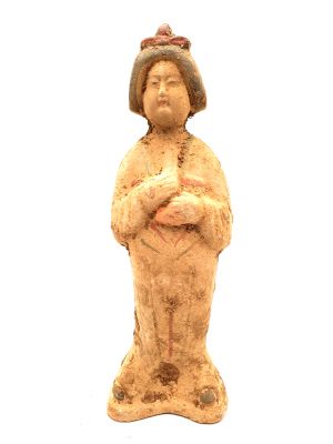 Tang Terrakotta-Statue - Hofdame - Fat Lady - Flöte