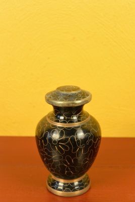 Vase oder Gefäß in Cloisonné Schwarz