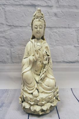 Weiße chinesische Statue - Porzellan Dehua - Chinesische Göttin